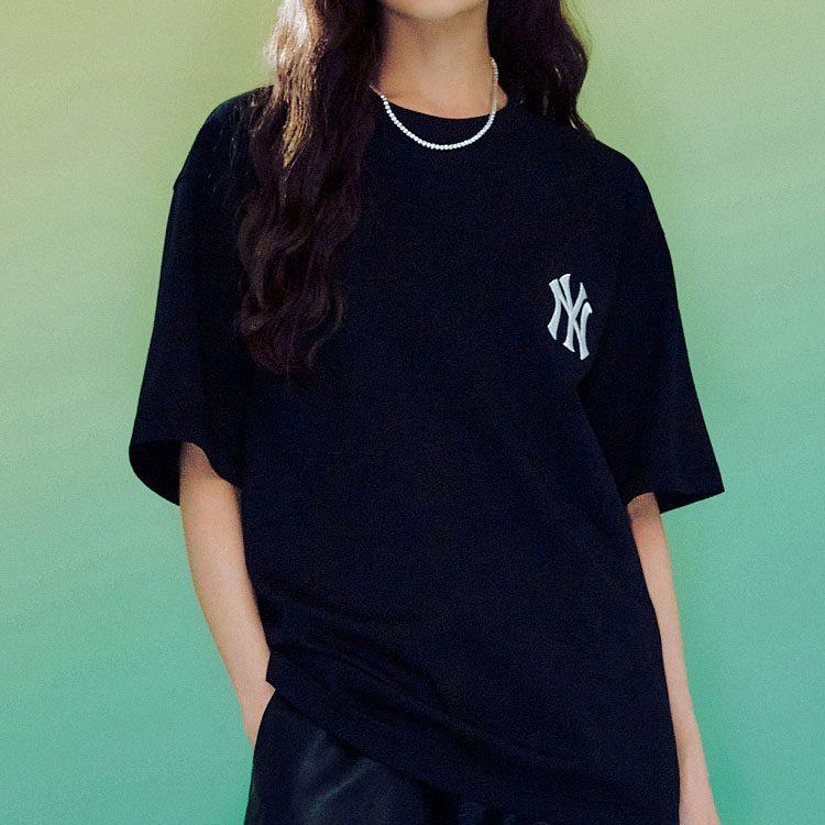 MLB New York Yankees T Shirts Unisex Black Crew Neck Moderate Straight Fit 3ATSU2033-50BKS