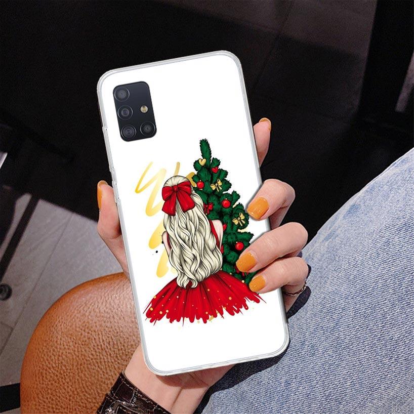 Christmas Girls Tree Gift Phone Case For Samsung Galaxy A52 A32 A22 A12 A51 A31 A50S A30S A20S A10S Note 20 Ultra 10 Plus S10 A7