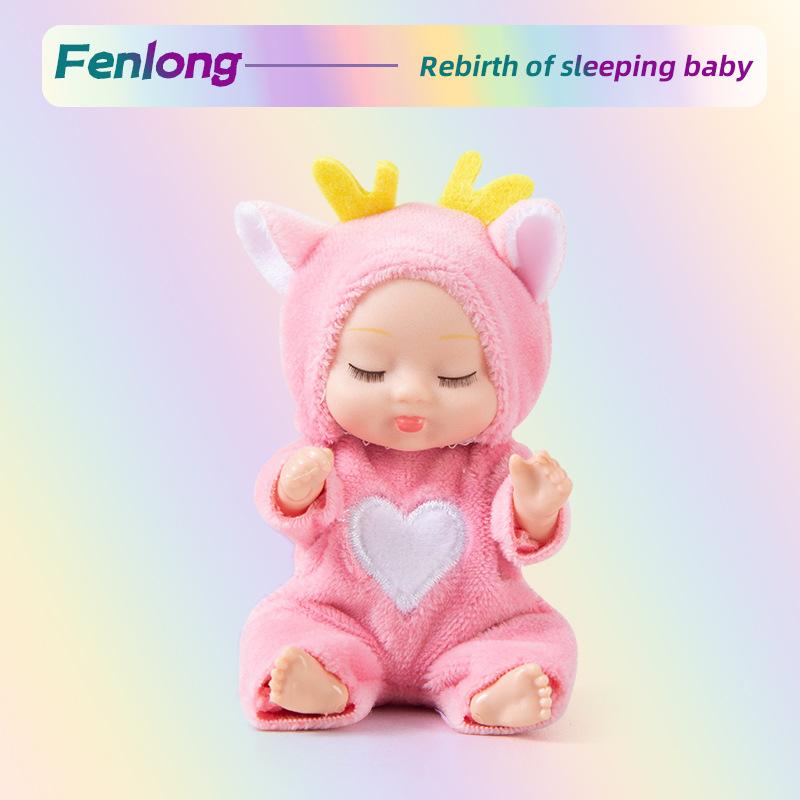 3.5in Bionická spící panenka do dlaně Reborn Žába Pes Medvěd Bjd Roztomilé zvířátko Nastavitelné klouby Pohodlí Dívčí hračky Pyžamové oblečení Změna