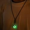 1Pc Adjustable Black Rope Chain Necklace Retro Dragon Claw Style Luminous Round Bead Pendant Necklace