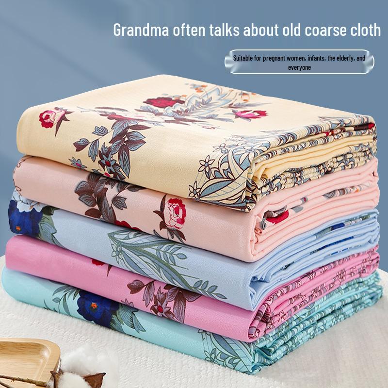 Vintage Coarse Cotton Bed Sheet – Cooling, Nostalgic Duvet Cover for Single/Double