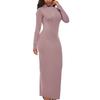 Long Sleeve Stretch Polyester Elegant Bodycon Dress For Office Women