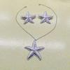 Starfish Jewelry Set: 3-Piece European & American Ocean-Style Necklace & Earrings for Summer Vacation