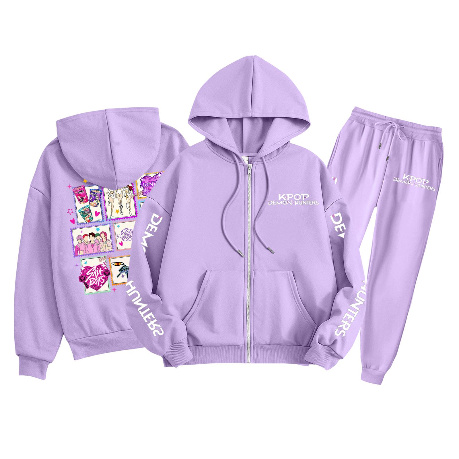 

Детская мода Толстовка с длинным рукавом, на молнии, с капюшоном, спортивные штаны с принтом, комплект толстовки с карманами 150