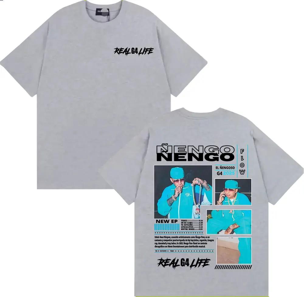2025 Summer Nengo Flow Real G4 Life Album Tour Merch Men Women Fashion Retro Oversized T-shirt Tops Cotton Breathable T Shirt