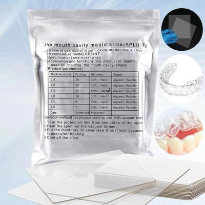Retenedor de férula de ortodoncia dental, lámina de termoformado al vacío, plástico blando o duro, 1,0/1,5/2,0 mm, material de termoformado para odontología