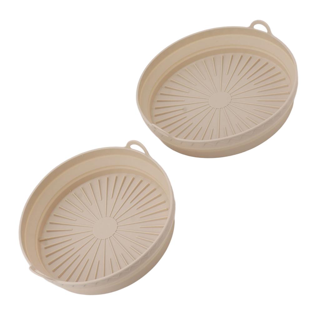 2 PCS Kitchen Fryer Silicone Liners Basket Foldable Reusable Kitchen Fryer Silicone Pot Bowl for Kitchen Fryer