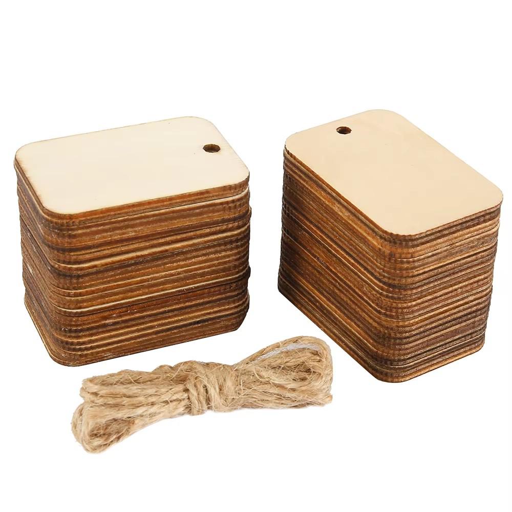 

Бирки из натуральных спилов дерева со шнурками для DIY украшений и орнаментов для вечеринок