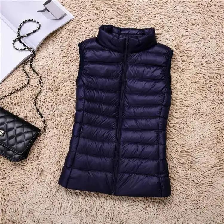 2024 White Duck Down Jacket Women Vest Autumn Winter Sleeveless Waistcoat Warm Lightweight Puffer Jacket Female Tops Outwear 8XL
