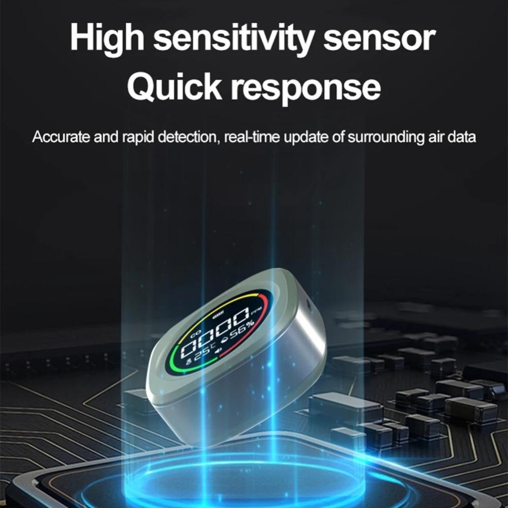 High Definition LCD Display Carbon Monoxide Detector 3 In 1 Temperature Humidity Detector  Travel