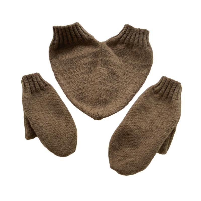 

Winter Knitting Gloves Women Full Finger Gloves Outdoor Skiing Cycling Gloves кавовий