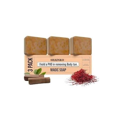 Ghar Ka Soap Sandalwood & Saffron Magic Soaps For Bath (300 Gms Pack Of 3) | Paraben Free | Skin Brightening Soap For Men & Women