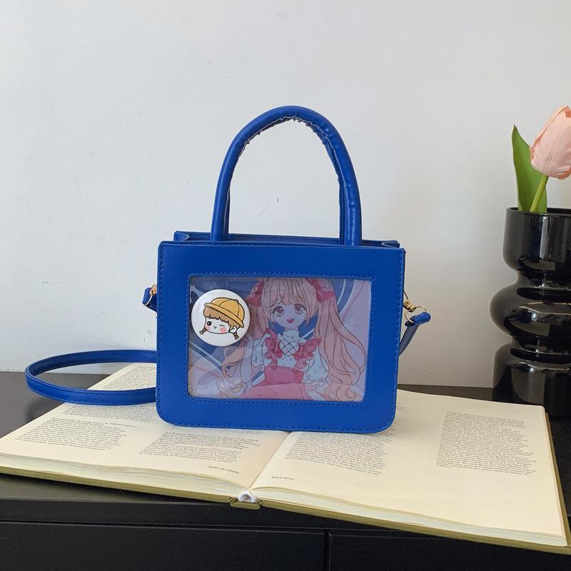 2025 Spring and Summer New Niche Design Messenger Handbag High Value Simple Foreign Style Solid Color Transparent Small Square Bag