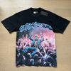 Men's Godspeed Skeleton Nightclub Hip Hop Print T-Shirt Short Sleeve Black T-Shirt