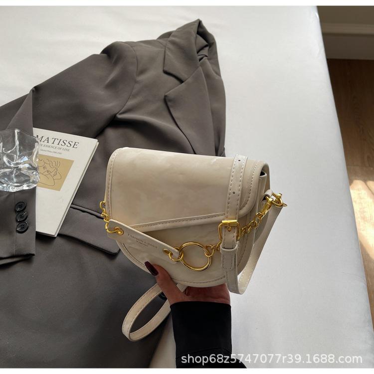 Nischendesign vielseitige ins Messenger Bag Damentasche 2025 neue trendige Mode Kontrastfarbe Satteltasche Damen Schultertasche