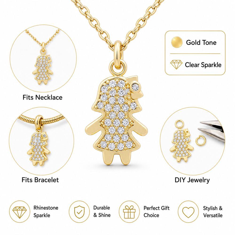 Brass Base Brass Pendants 18K Gold Plated Micro Pave Charms Cubic Zirconia Pendants Jewelry Gift