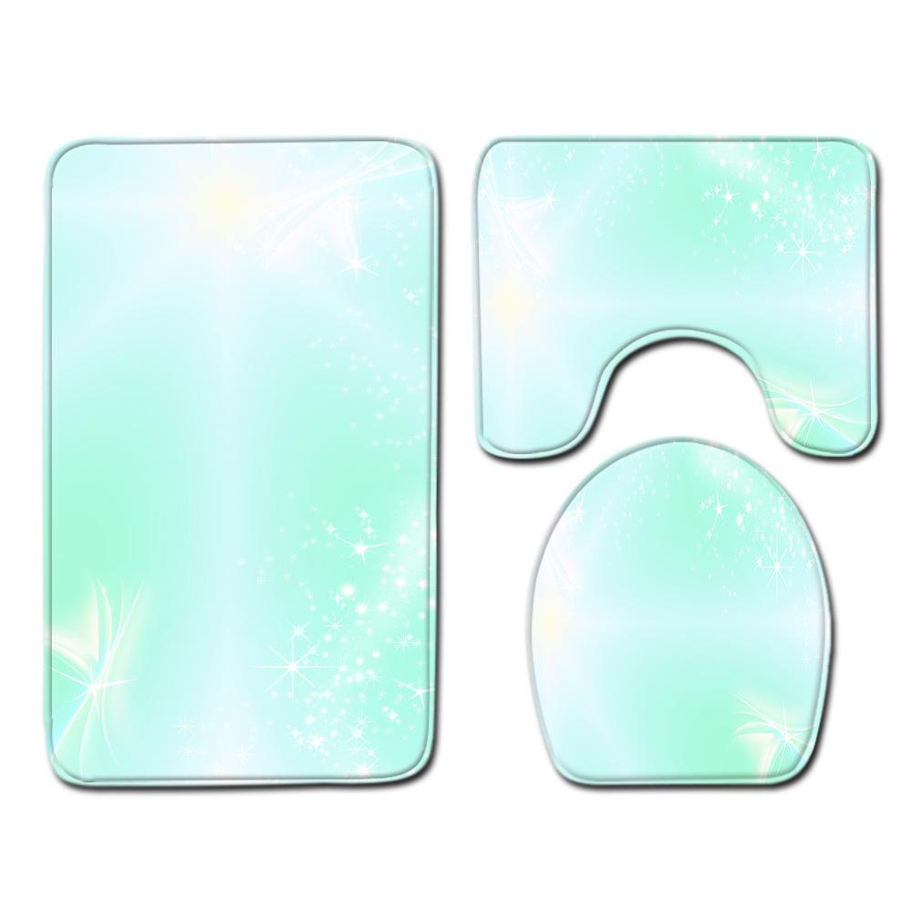 Colorful Gradual Change Toilet Floor Mat Three-Piece Bathroom 3-Piece Carpet Door Mat