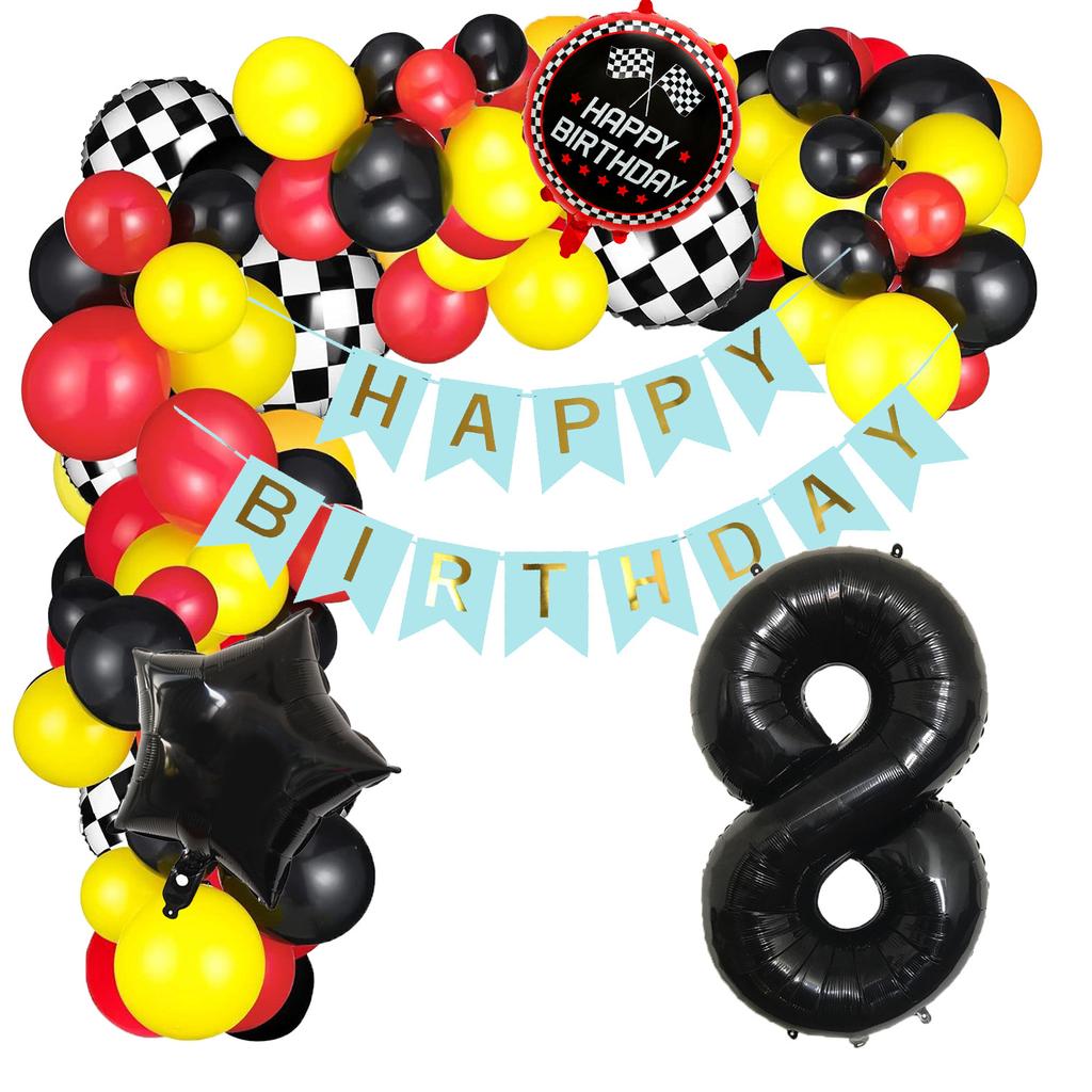Racing Theme Birthday Balloon 32 Inch Digital Balloon Wreath Set Party Decoration Supplies