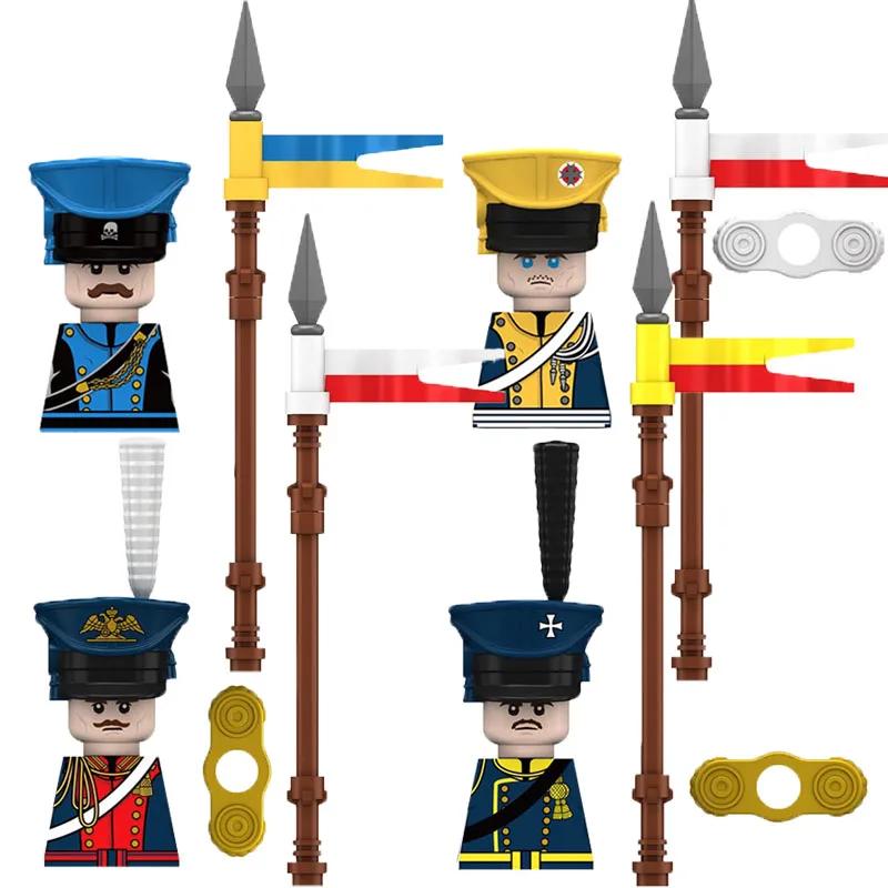 Medieval Napoleonic War Soldiers Figures Military MOC Building Block Knights British French Fusilier Rifles Weapon Kids Toy B08