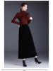 Golden Velvet A-line Skirt, Winter 2025, Elegant Korean Style, High-Waisted, Mid-Length, Slimming, Large Hem.