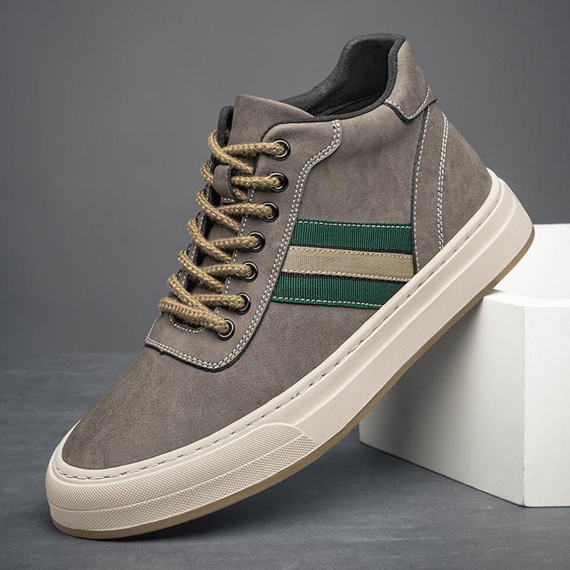 

Men Casual Sports Shoes High Top Fashion Men s genuine leather height increasing high top 7cm insole Suitable for Daily Wear and Various Occasions 44
