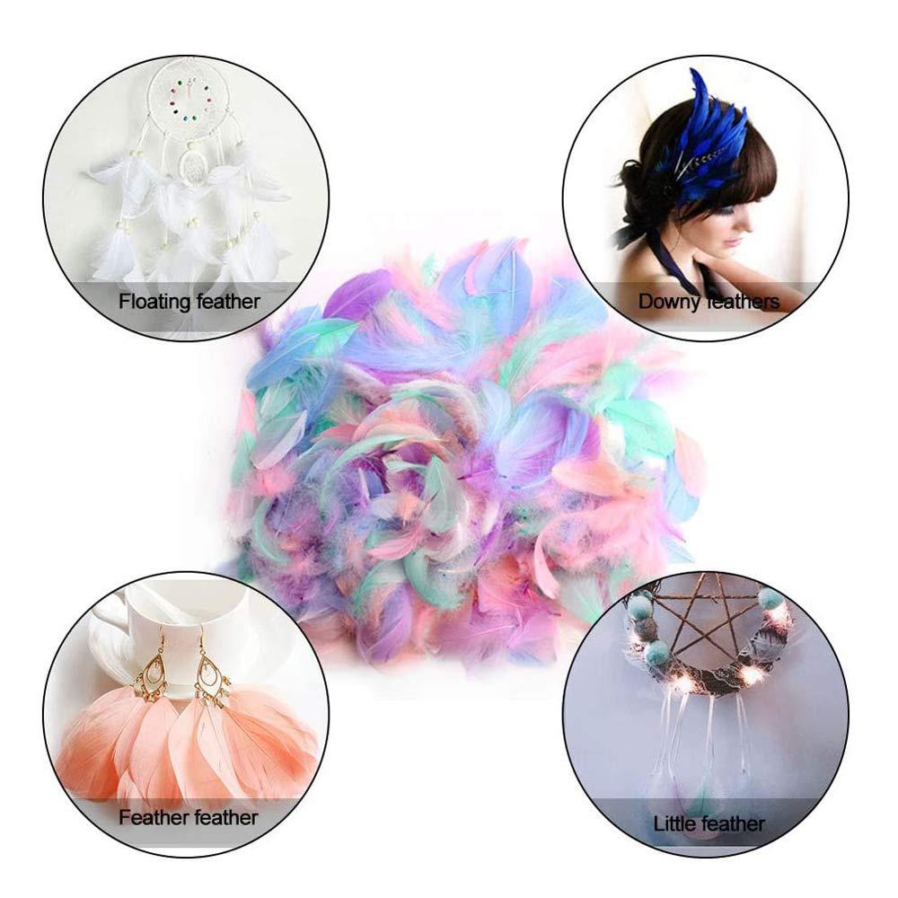 100PCS Small Goose Feathers for DIY Crafts 5-8cm Coloed Swan Plumes Wedding Party Handicraft Accessories Dream Catcher Feathers
