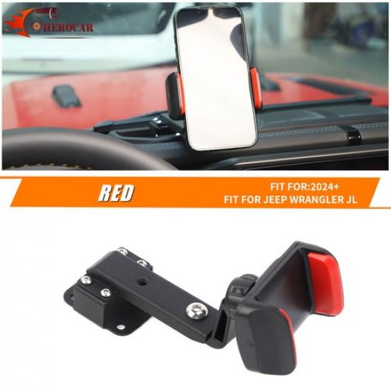 Phone Holder Center Dash Mount Bracket Accessories For Jeep Wrangler JL JT 24-25