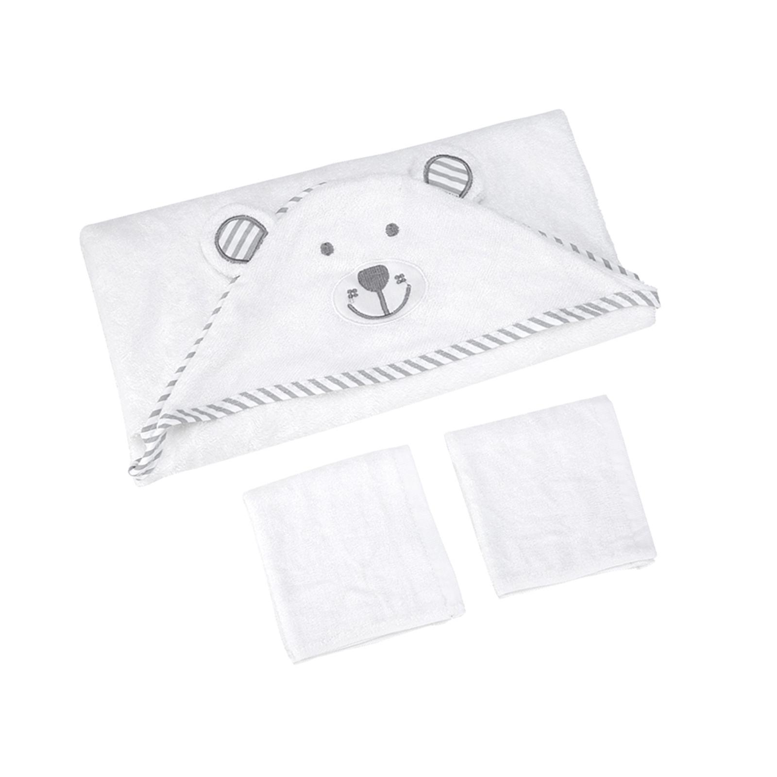 

Kisdream детское полотенце с капюшоном из органического бамбукового волокна, детские банные полотенца, носовой платок с вышивкой медведя, мягкий белый