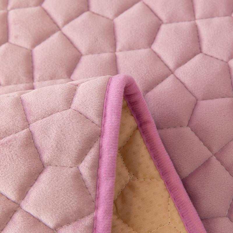 Flannel Sofa Cover Cushion Non-slip Thickened SlipCover Cushion Cover Universal Solid Color Square Grid Dust-proof Sofa Cover
