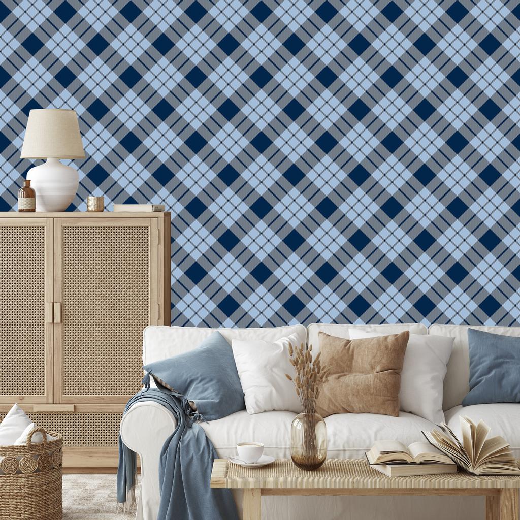 Blue Checkered Wallpaper, Blue, Navy Blue, and Azure, 50x1000