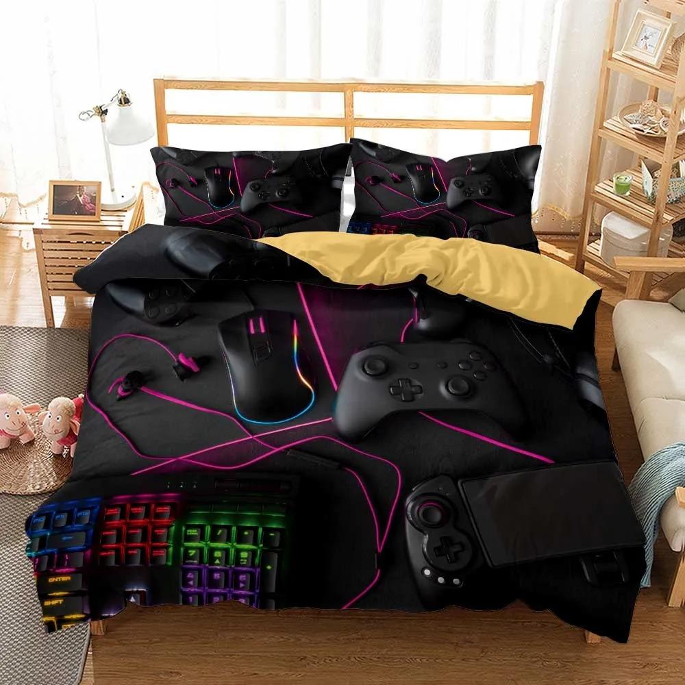 Print Game Bedroom Bedclothes Pillowcases Duvet Cove Set for Boy Fashion Design Teenager Bedding Set for Boys Full Twin Queen