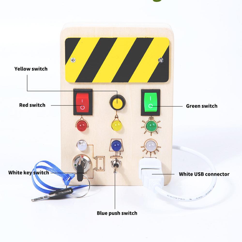 Montessori Busy Board for Toddlers W/ Toggle Switch&Buttons for 3-Year-Old Baby