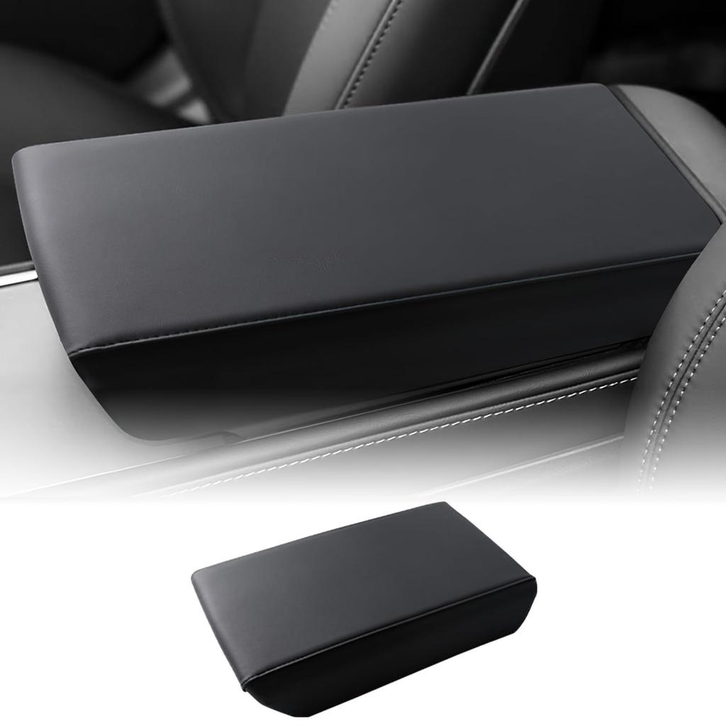 FDAIUN Car Armrest Cover for Tesla Model Y Juniper and Tesla Model 3 Front Armrest Box Car Center Console Interior Leather and ABS Tesla Model Y