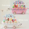Simulation ice cream cart pretend play toy, wooden puzzle classic game, ice cream vending set, children's gift