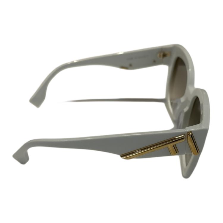 Fendi Unregelmäßige Rahmen Sonnenbrille Damen Sonnenbrille Weiß FE40098F6525F