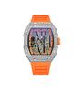 Barrel-Shaped Dial Full Diamond Watch Casual Calendar Quartz Watch