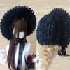 Cappello Gotico Nero Scuro per Ragazza Cappello Vittoriano Vintage Cosplay Lolita Bellissimo Cappello di Pizzo Copricapo