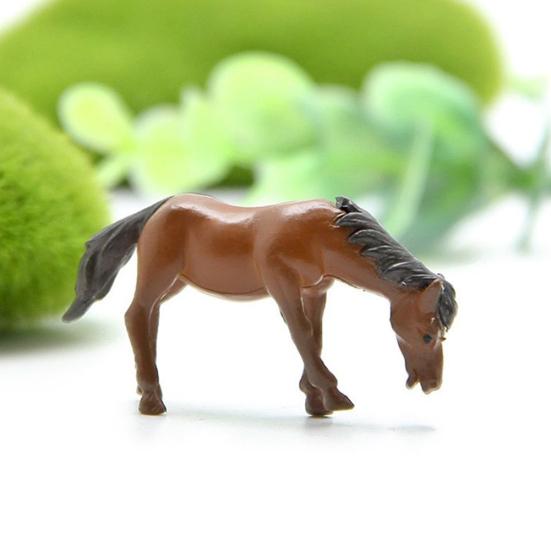 2 Stück Miniatur-Feengarten-Pferde-Tier-Mikro-Landschaftsbau-DIY-Dekor-Ornamente