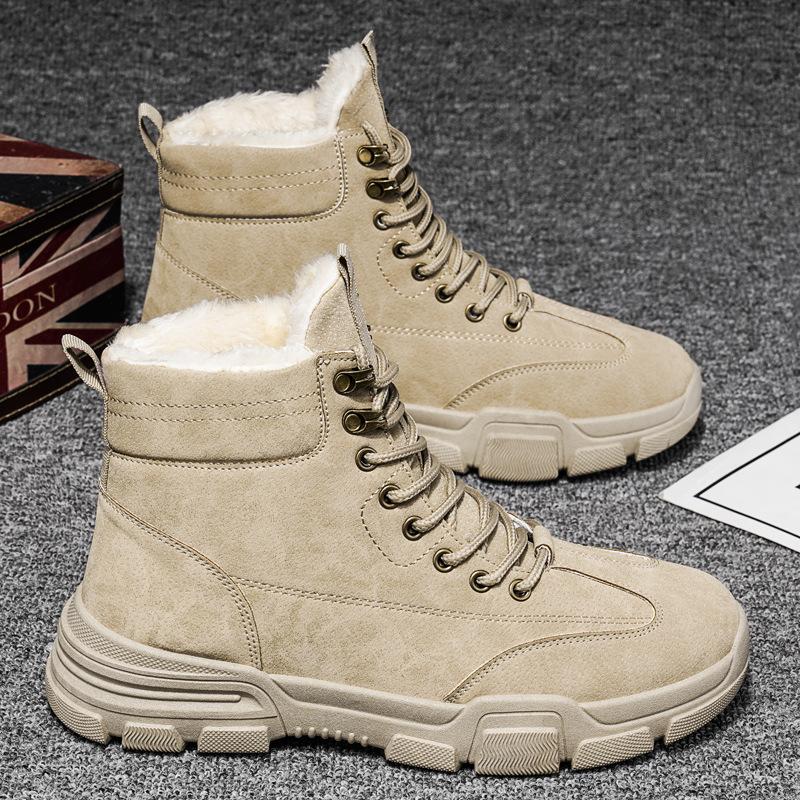 

Модные мужские повседневные зимние ботинки для снега, мужские модные кроссовки, студенческие высокие туфли, обувь для ходьбы на открытом воздухе, популярная мужская вулканизированная обувь 44