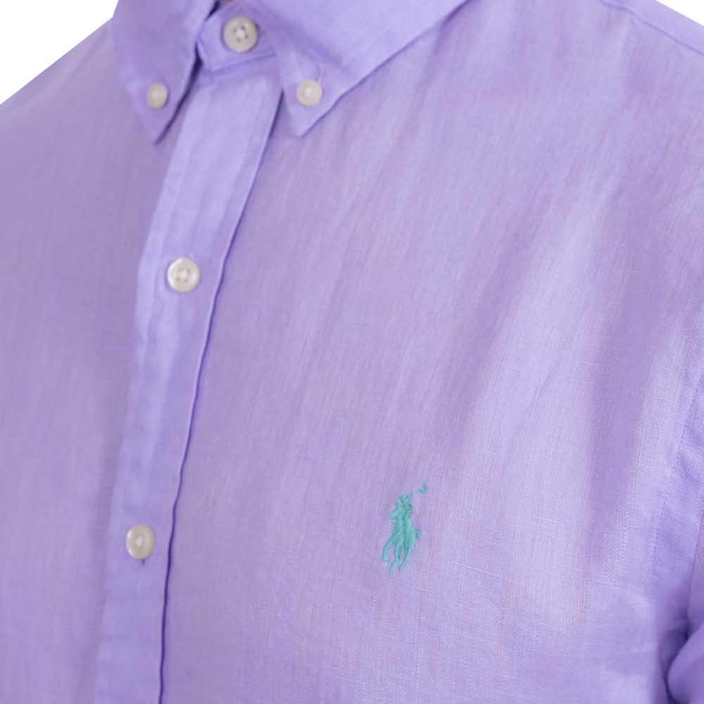 Polo Ralph Lauren Solid Color Button Slim Fit Long Sleeve Shirt Men shirts Light-Purple 710968915-010