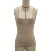 Women Vest Sling Pure Color Slim Fit Spaghetti Straps Camisole Summer Versatile Layering Vest