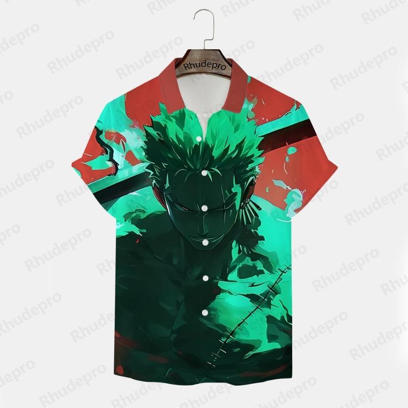 Men's Shirt Printed Y2k Harajuku Style Goku 2024 Trend Anime Short Sleeve Clothing New T-shirts Tops