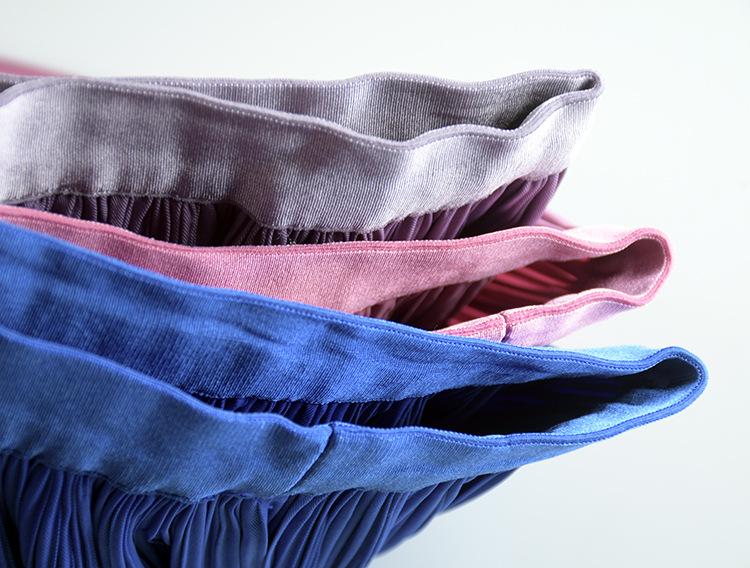 High Waist Pleated A-Line Midi Skirt - 2025 Slimming, Solid Color, Versatile Design