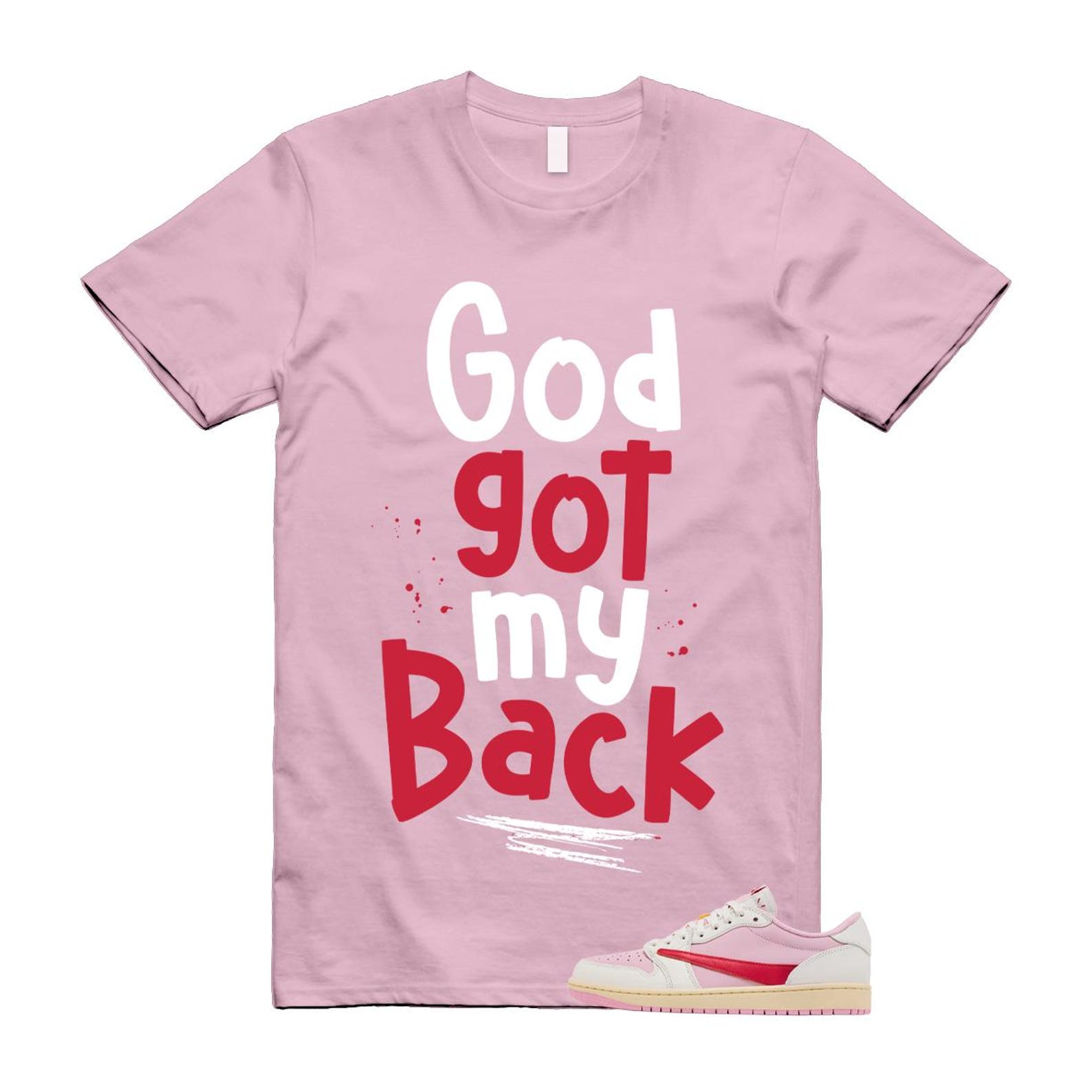 1 Tropical Pink Shy Muslin Travis Sail Retro Low OG SP T Shirt Match GOD S