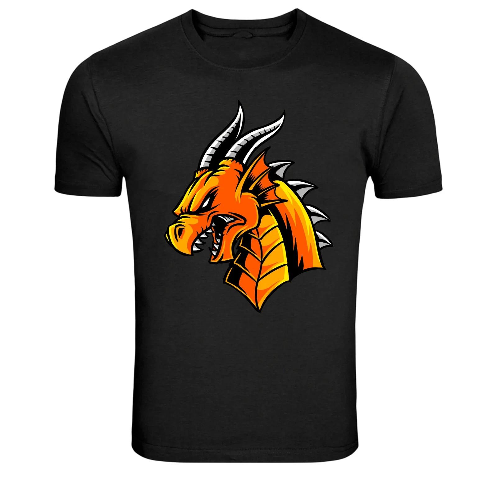 Fire Dragon Head Fantasy Creature Graphic T-Shirt L