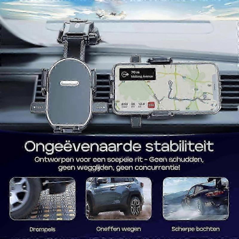 Grippa Car Phone Holder: Military Certified, 25kg Holding Force, 360 Rotatable, Quick Release, for 47.2 Inch (iPhone/Samsung)