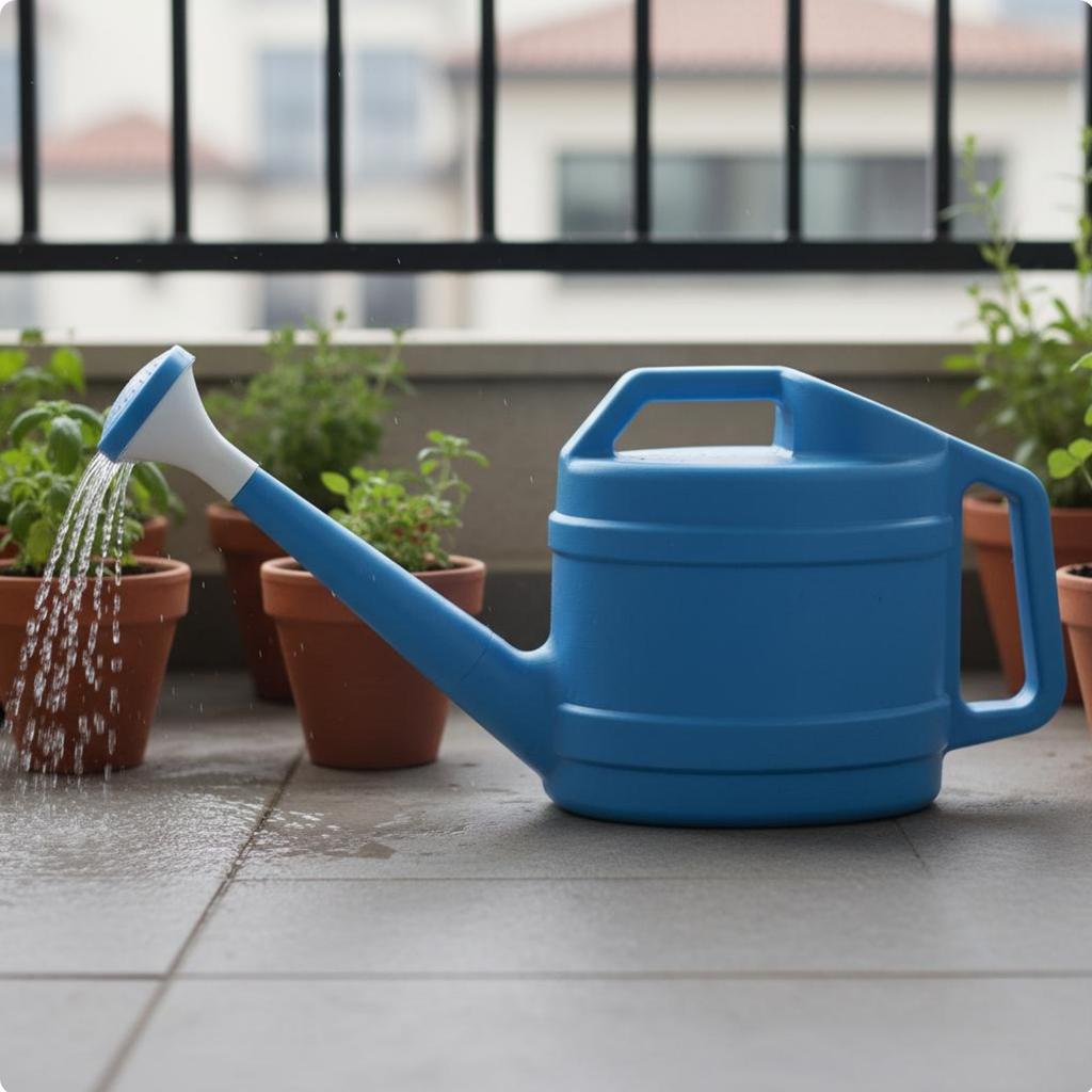 Long Spout Watering Pot Large Capacity Long Spout Watering Can Plastic Water Can with Sprinkler Head Sturdy Construction