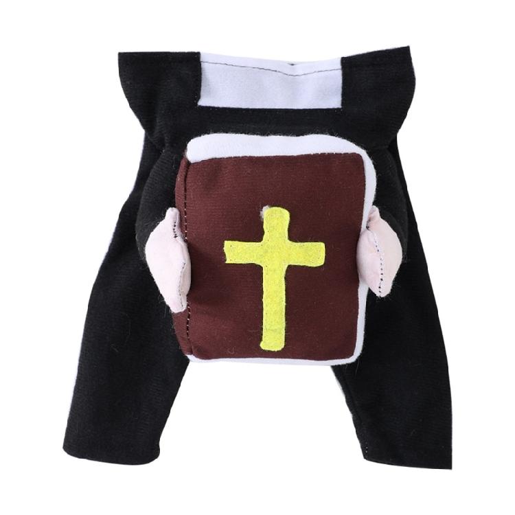 Priest Style Pet Costume Halloween  Attire  Dog Cats Stand Up  Bible Cosplay  Photo Ready Clothes XS