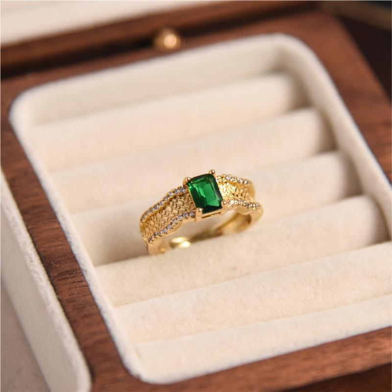 Stylish And Contemporary Open Adjustable Copper Ring With Zircon For Womens Fashion Statement