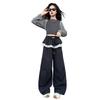 Pantaloni Cargo Autunnali per Bambini Ragazze Pre-adolescenti Streetwear Pantaloni Lunghi Pantaloni della Tuta per Adolescenti Decorazione Finta Gonna Pantaloni da Ginnastica per Bambini